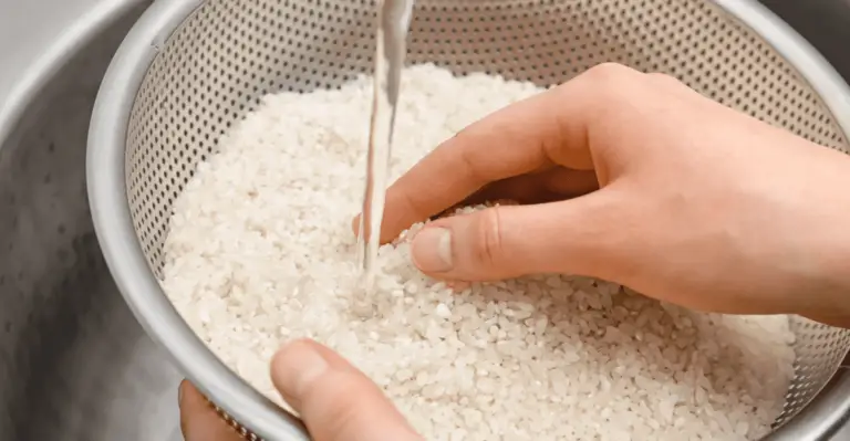Do you rinse the rice in hot or cold water after cooking?