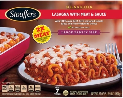 Do you thaw Stouffers lasagna before baking?
