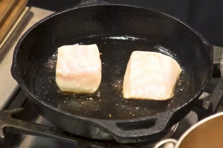What internal temperature should halibut be cooked to?