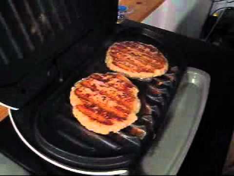how do you cook frozen burgers on a george foreman grill