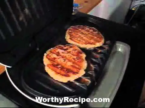 how do you cook frozen burgers on a george foreman grill