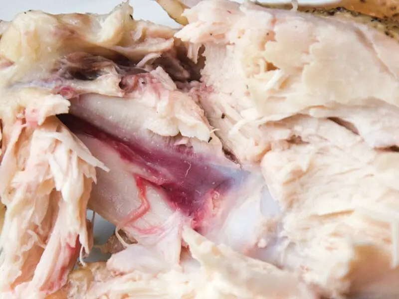 is cooked chicken blood bad