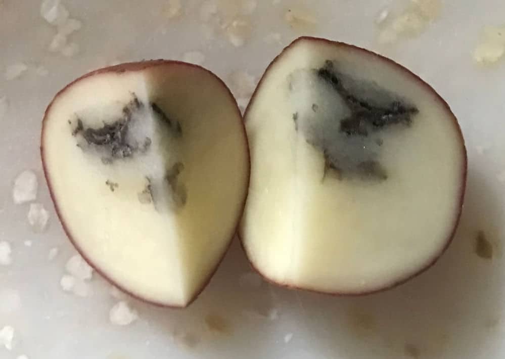 why is my baked potato brown inside